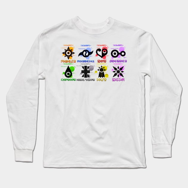 Digimon Crests Long Sleeve T-Shirt by KyodanJr